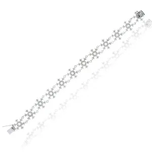 Diamond Pave Snowflake Tennis Bracelet