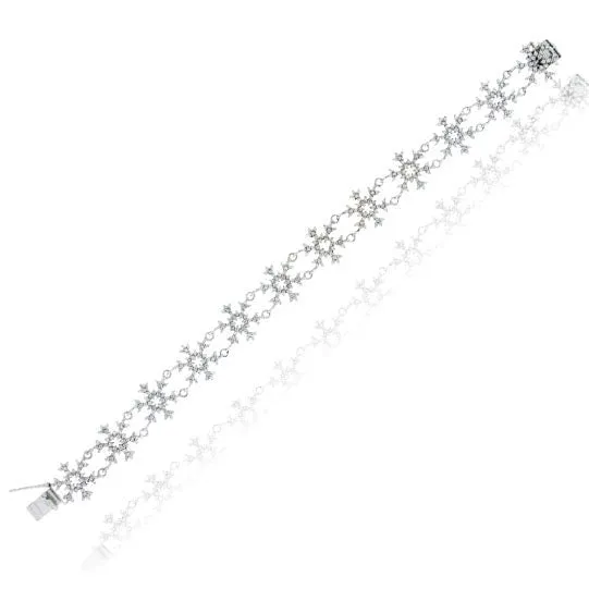 Diamond Pave Snowflake Tennis Bracelet
