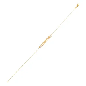 Diamond Princess Cut Mama Bracelet 14K