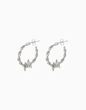 Dixie Hoops Small Silver
