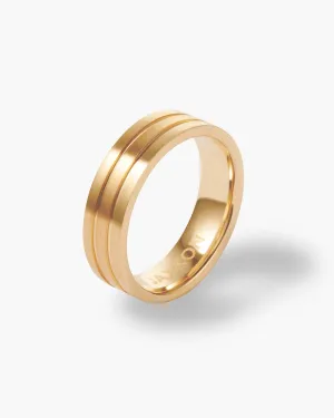 Double Ridge Wedding Band - 7mm