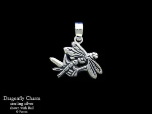 Dragonfly Charm Necklace Sterling Silver