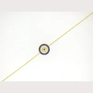 Elegant Evil Eye Bracelet-Yellow Gold
