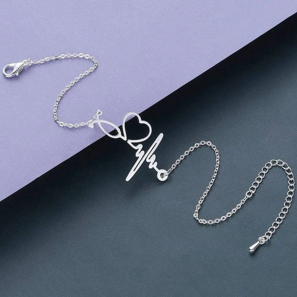 Elegant Nurse Bracelet infused with Hearts, a Pulse & a Stethoscope!