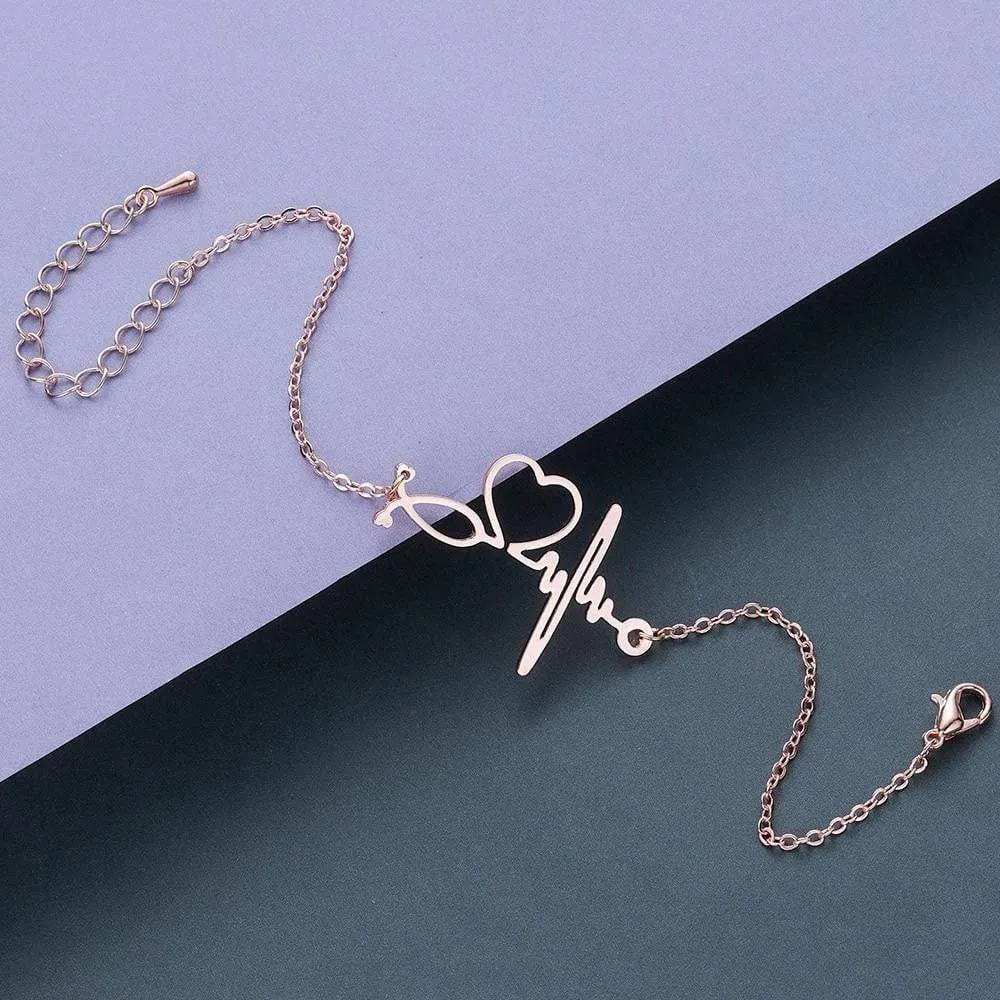 Elegant Nurse Bracelet infused with Hearts, a Pulse & a Stethoscope!