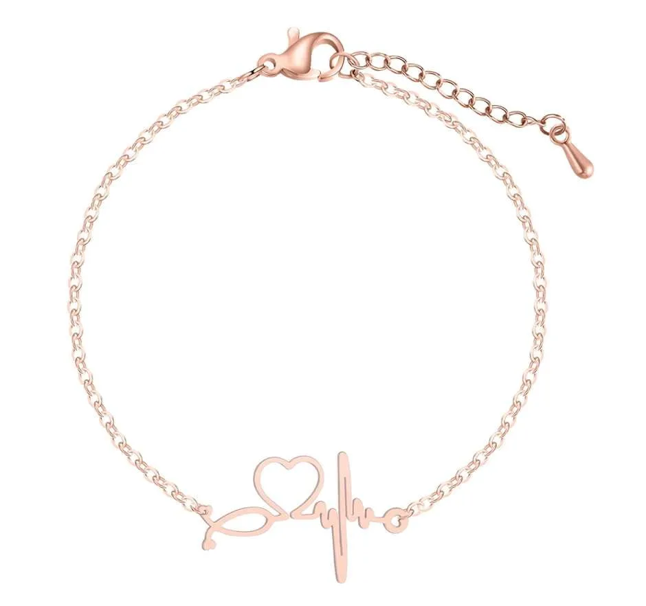 Elegant Nurse Bracelet infused with Hearts, a Pulse & a Stethoscope!