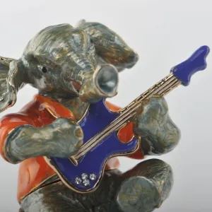 Elephant Playing a Purple Guitar