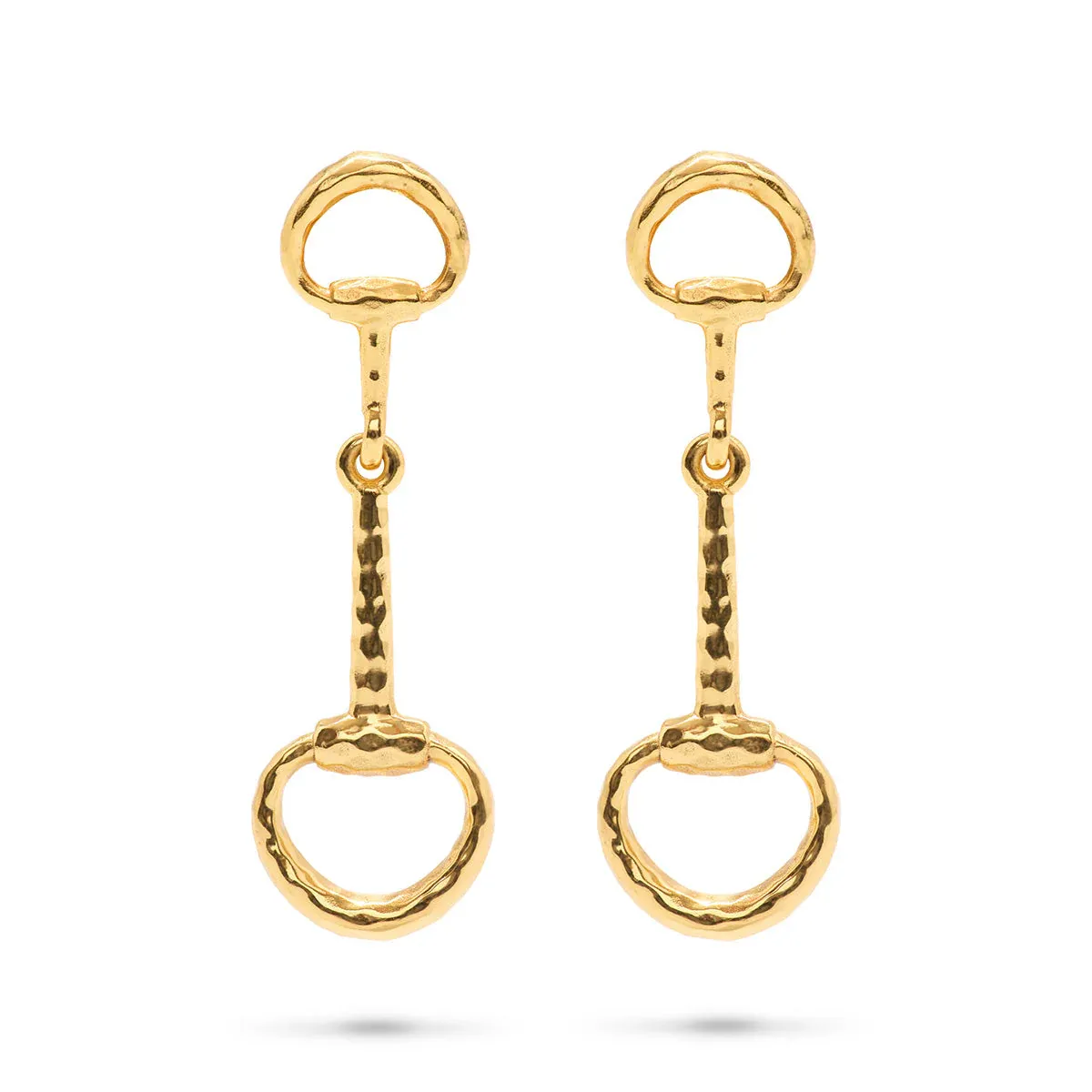 Equestrian Snaffle Bit Earrings - Gold