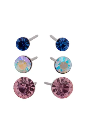 EURO Mixed Crystal Stud Trio 3 / 4 / 5mm Studs