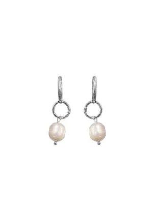 EURO Rhodium Freshwater Pearl Drop
