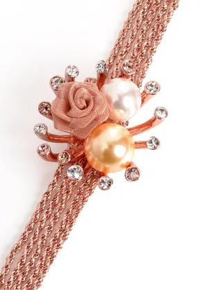 Fabulous Pearl Bracelet Adorned With Alloy