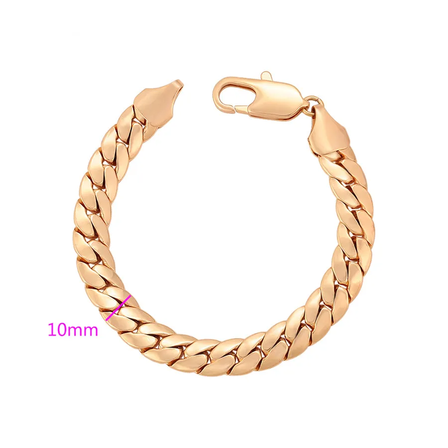 Fashion 18K Gold Plated Herringbone Chain Bracelet