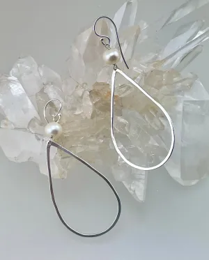 Fine Silver and Pearl Earrings
