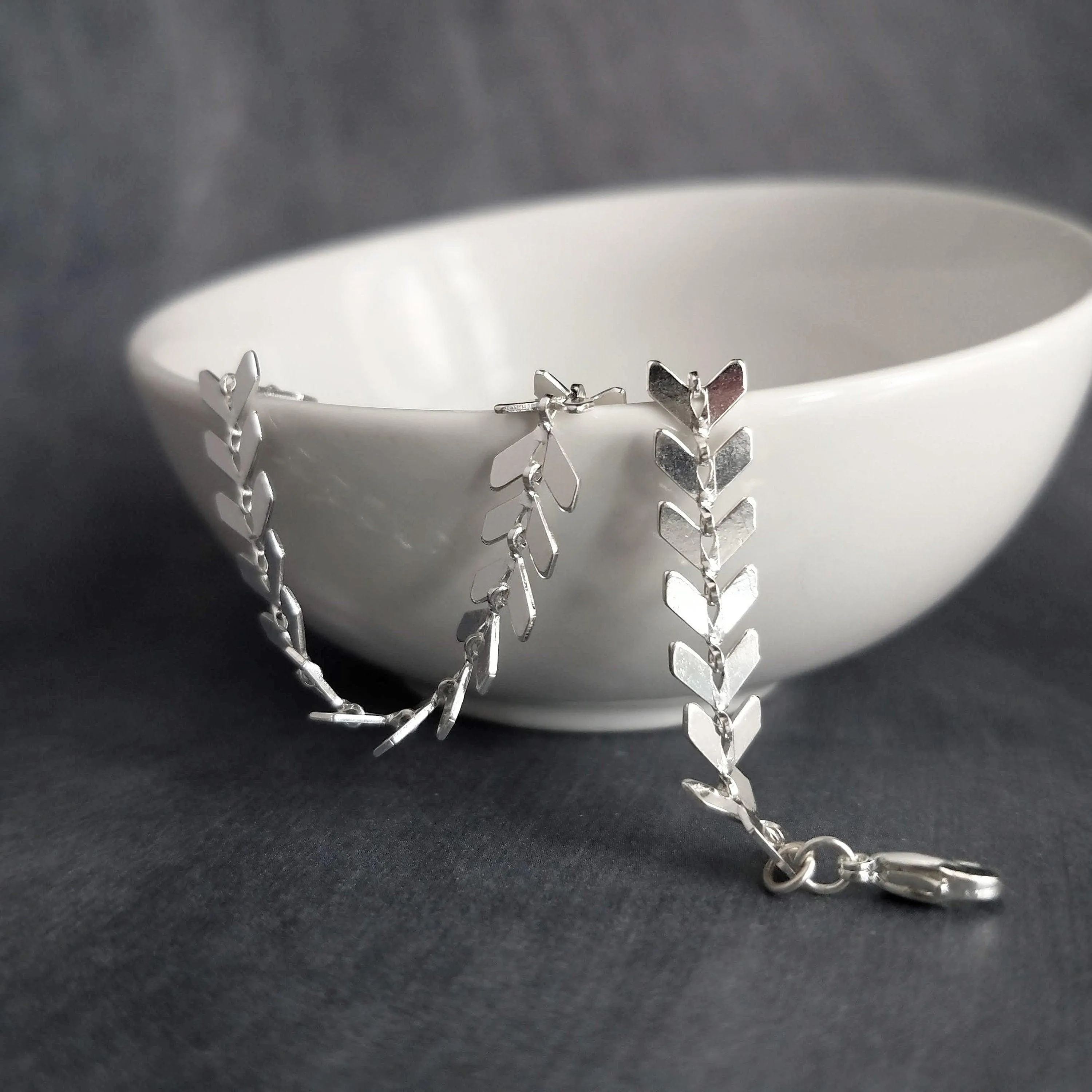 Fish Bone Bracelet, silver herringbone bracelet, silver v bracelet, silver arrow, silver bracelet, delicate silver bracelet, silver chevron