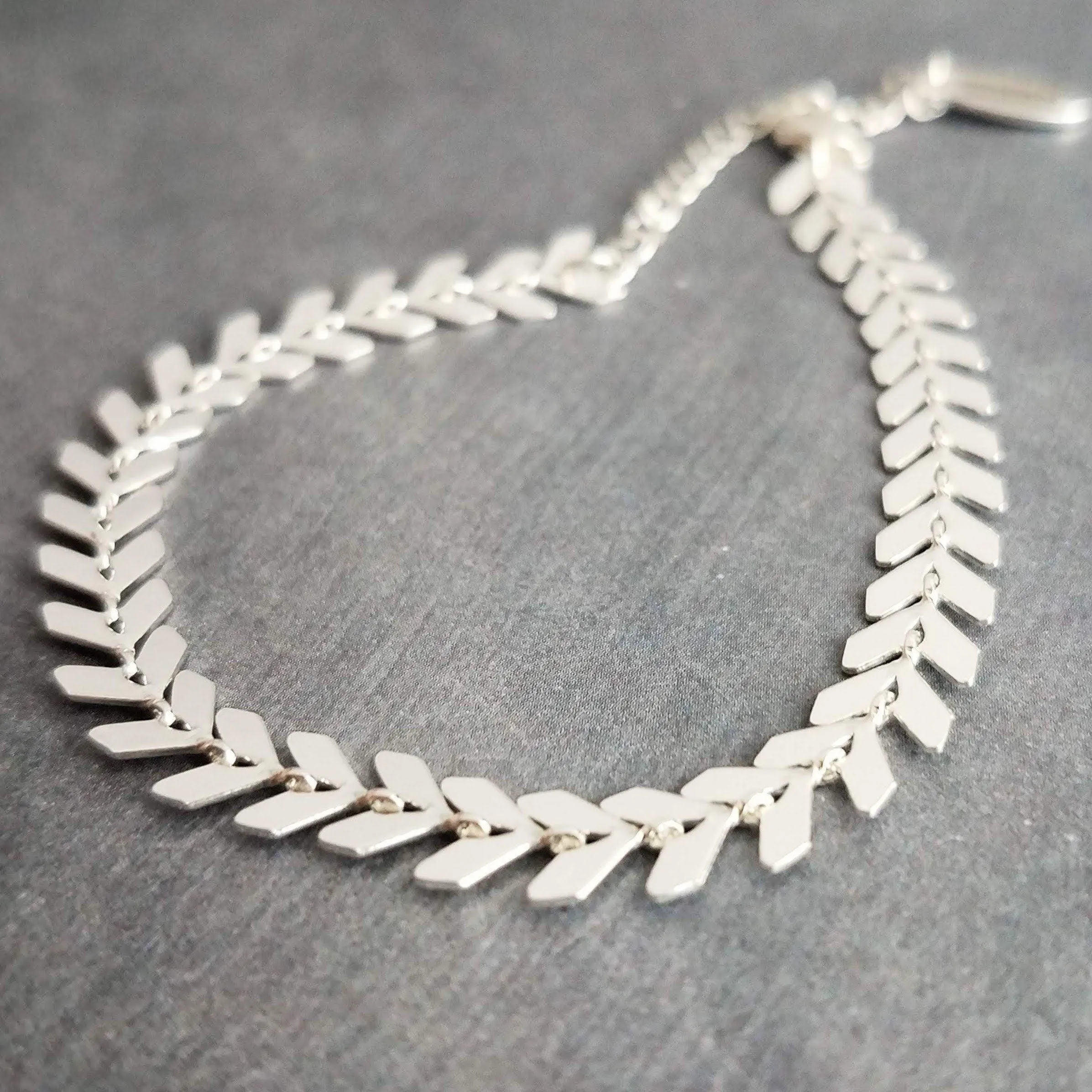 Fish Bone Bracelet, silver herringbone bracelet, silver v bracelet, silver arrow, silver bracelet, delicate silver bracelet, silver chevron