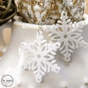 For Keeps White Snowflake Earrings