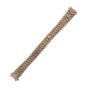 For Rolex 26mm Band 18k Yellow Gold 3.00ct Diamonds President Style Solid Links Bracelet