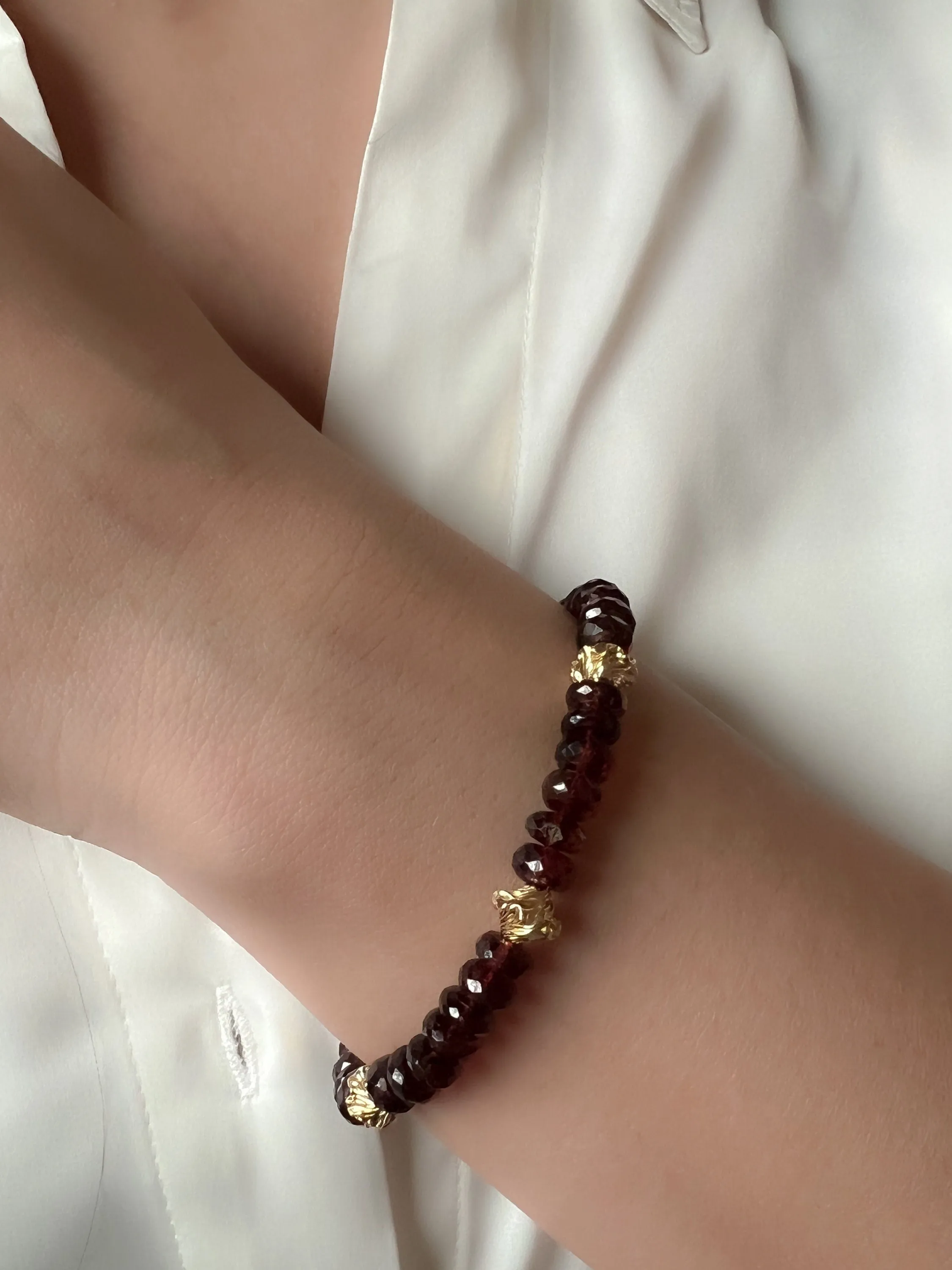 Garnet Bracelet with Gold accents