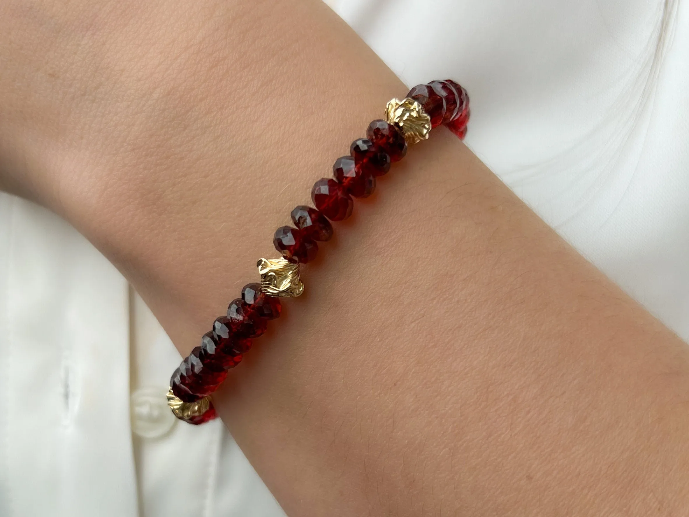 Garnet Bracelet with Gold accents