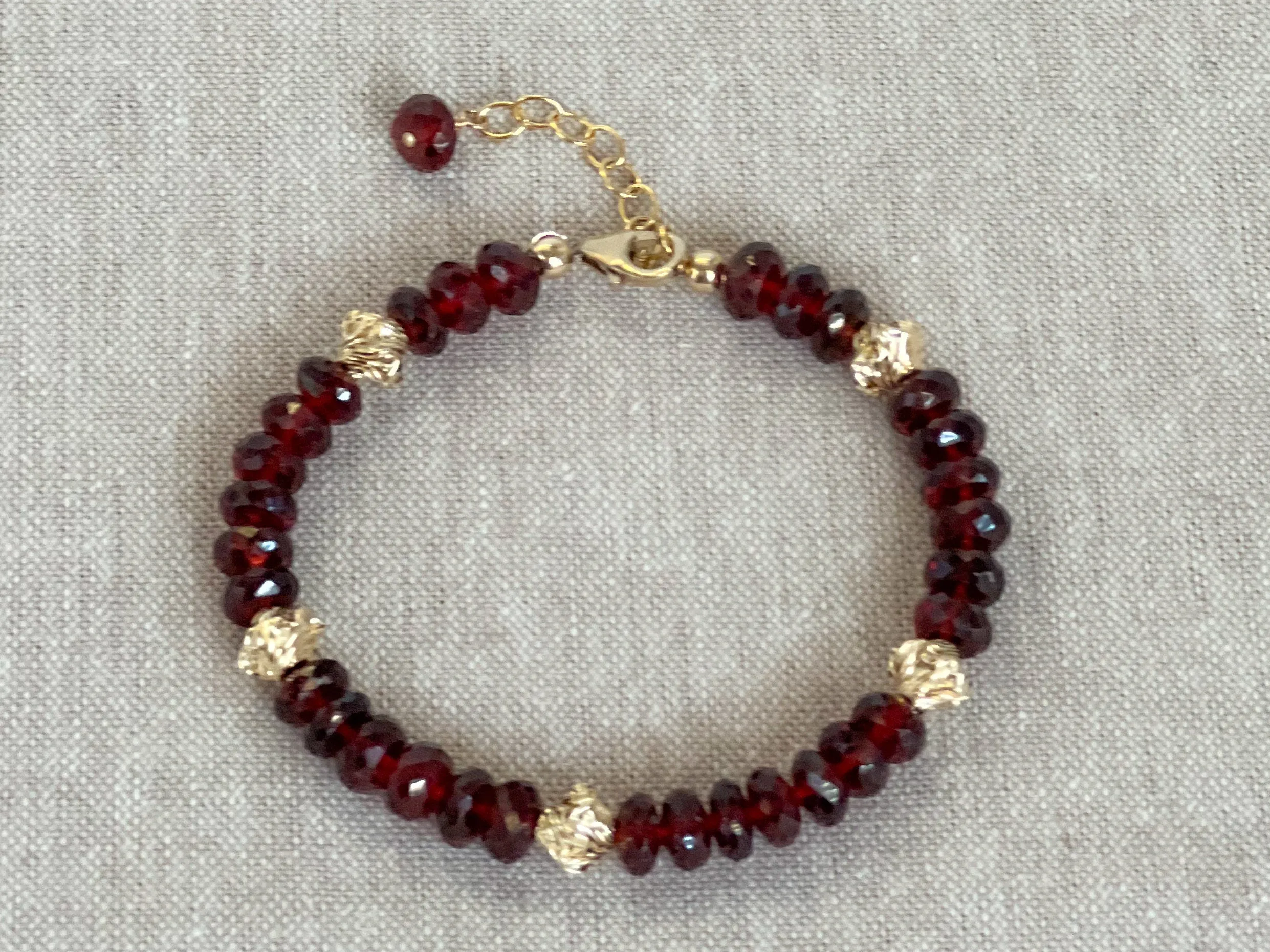 Garnet Bracelet with Gold accents
