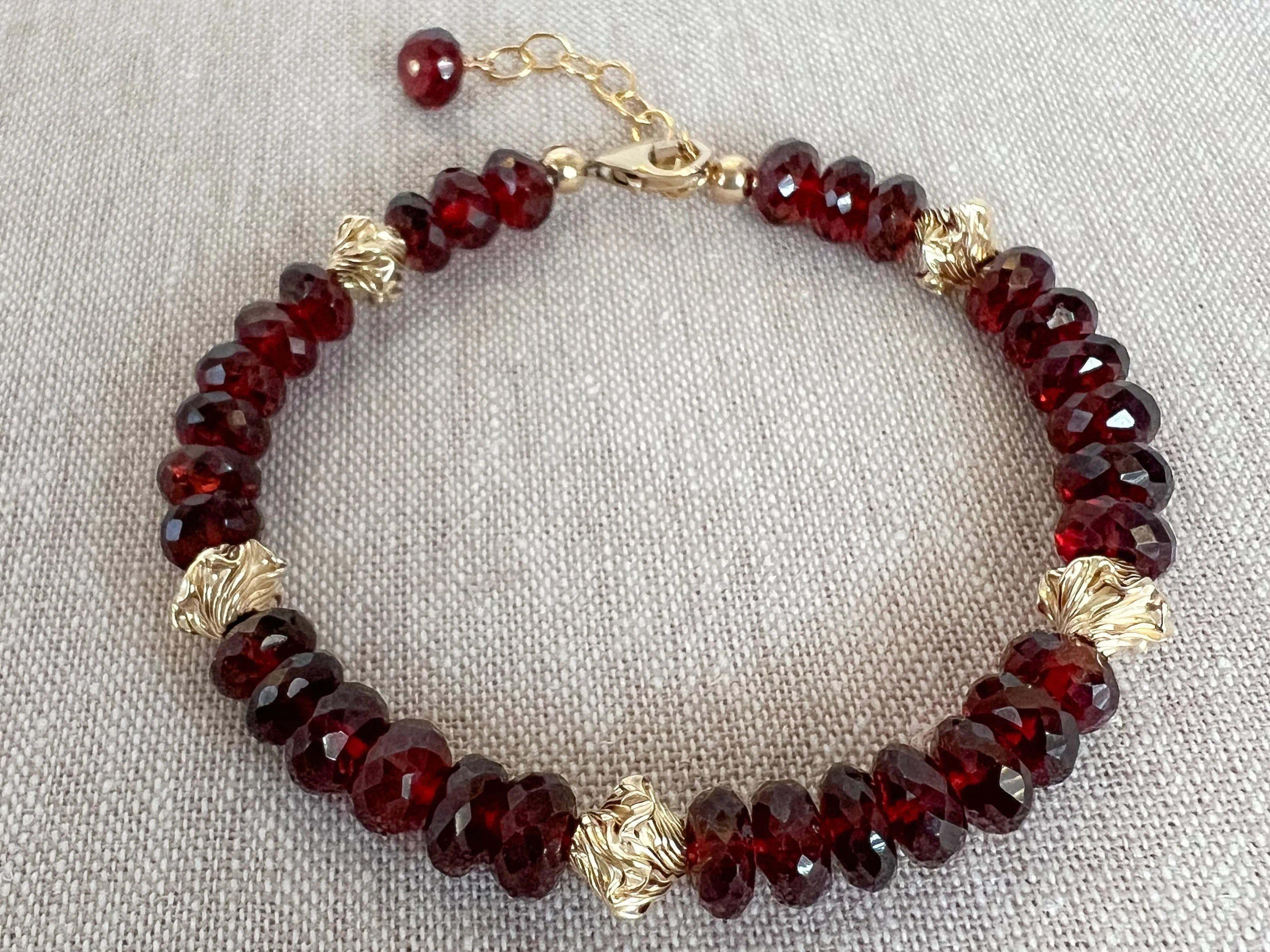 Garnet Bracelet with Gold accents