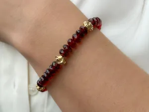 Garnet Bracelet with Gold accents