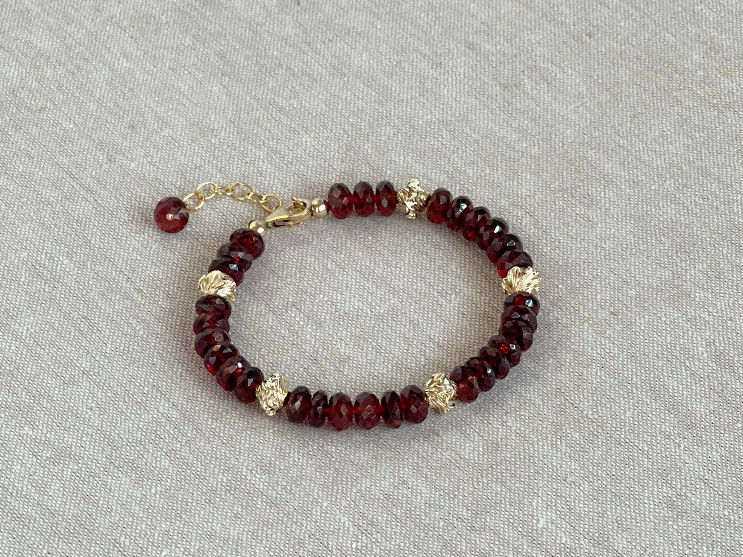 Garnet Bracelet with Gold accents