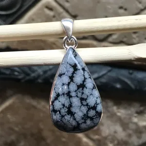 Genuine Snowflake Jasper Cabochon Pendant 37mm