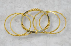 Gold 5 pcs bangle set#KB12568_G-BRW(DA7)