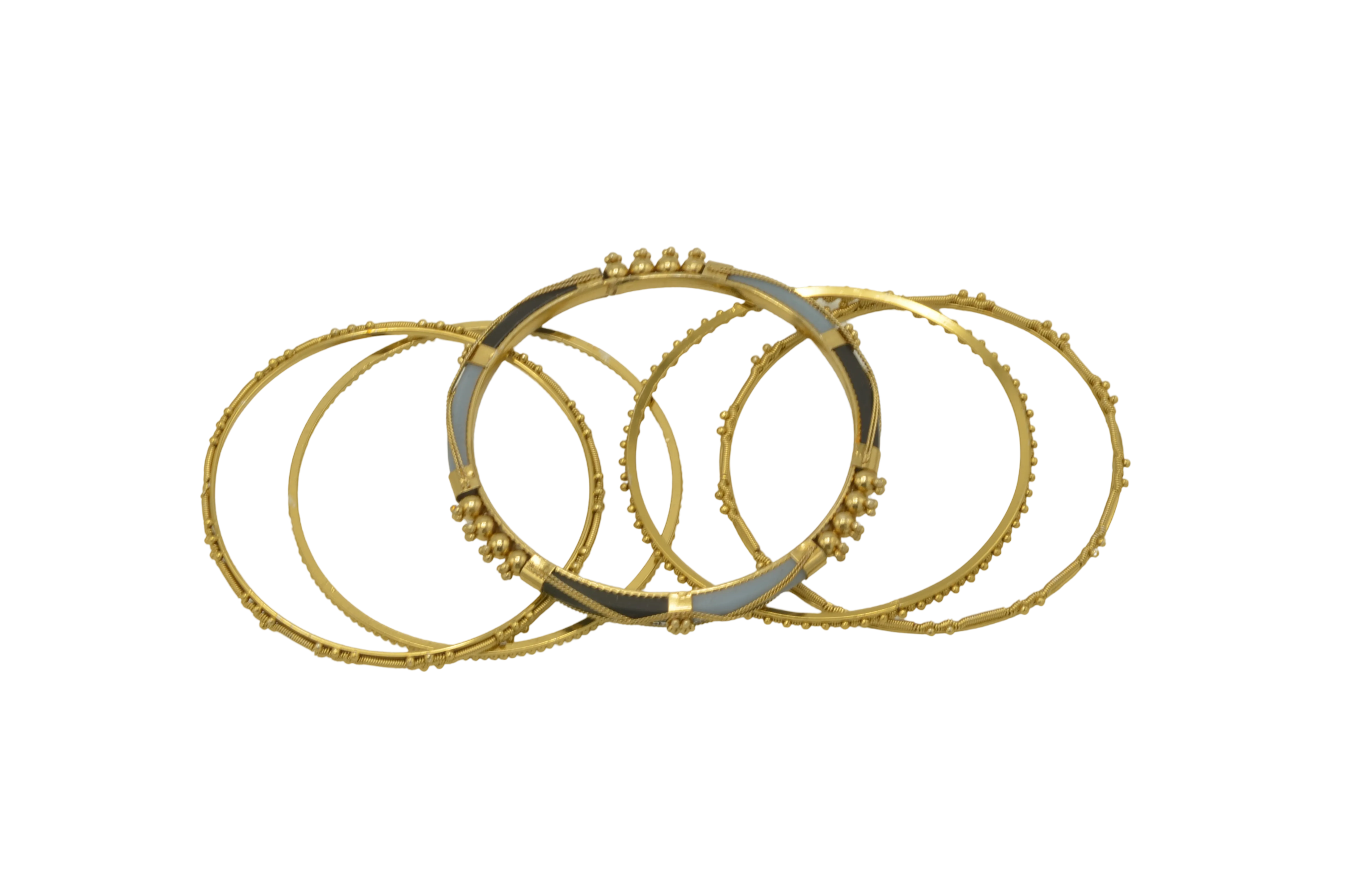 Gold 5 pcs bangle set#KB12568_G-BRW(DA7)