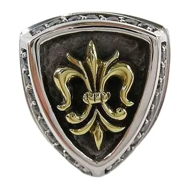 Gold Fleur De Lis Sterling Silver Men's Rings