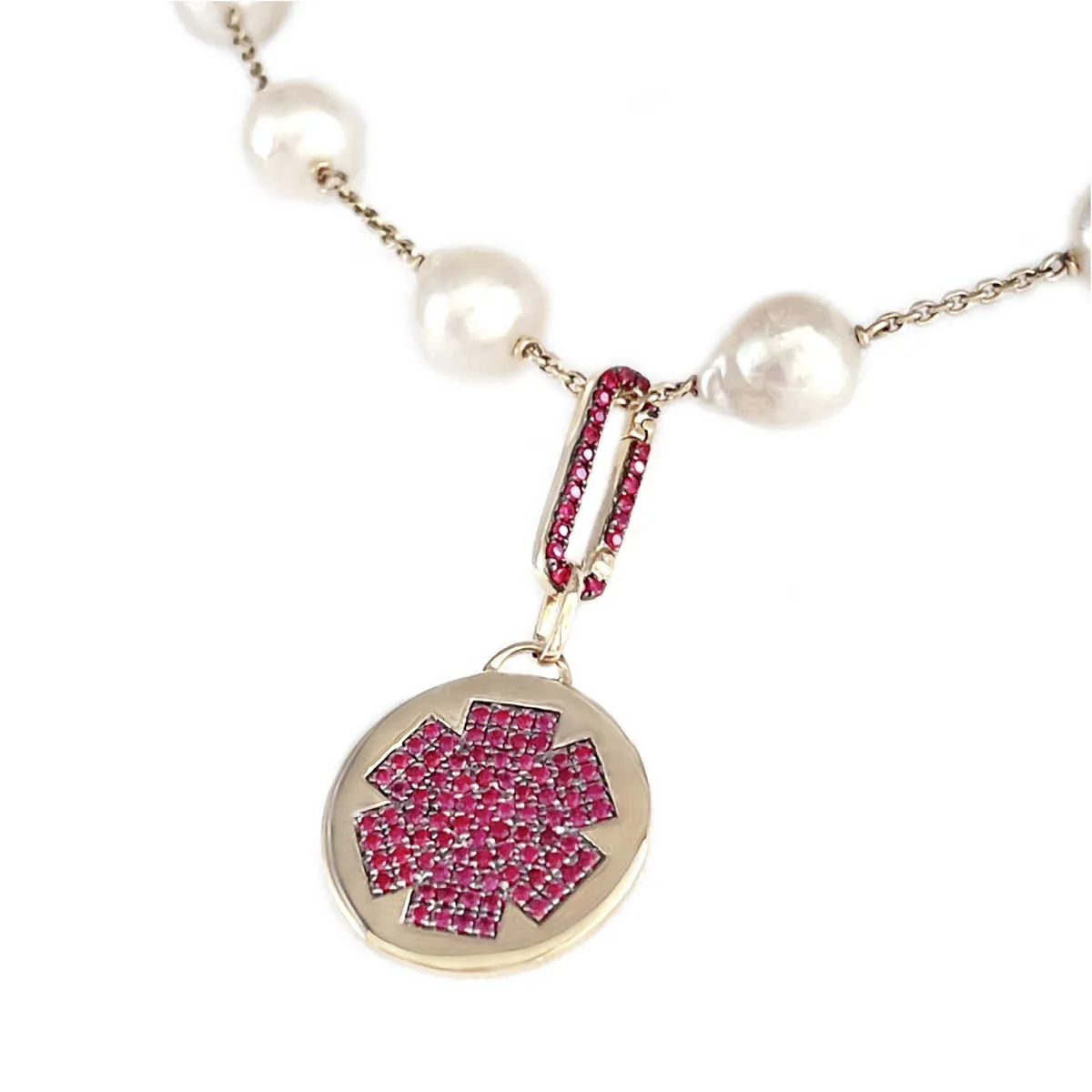 Gold Medical ID Charm with Ruby