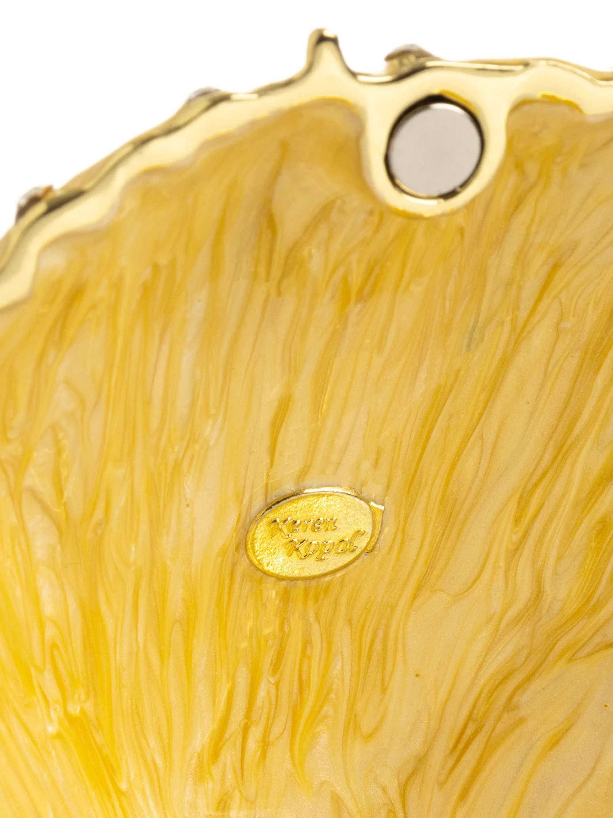 Golden Sea Shell with Crystals Trinket Box