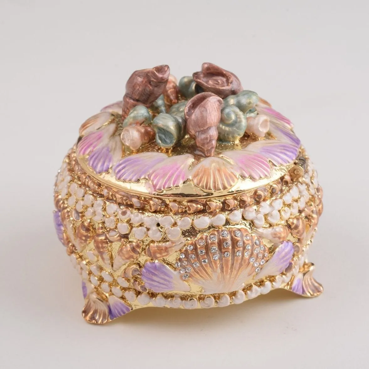 Golden Seashells Trinket Box