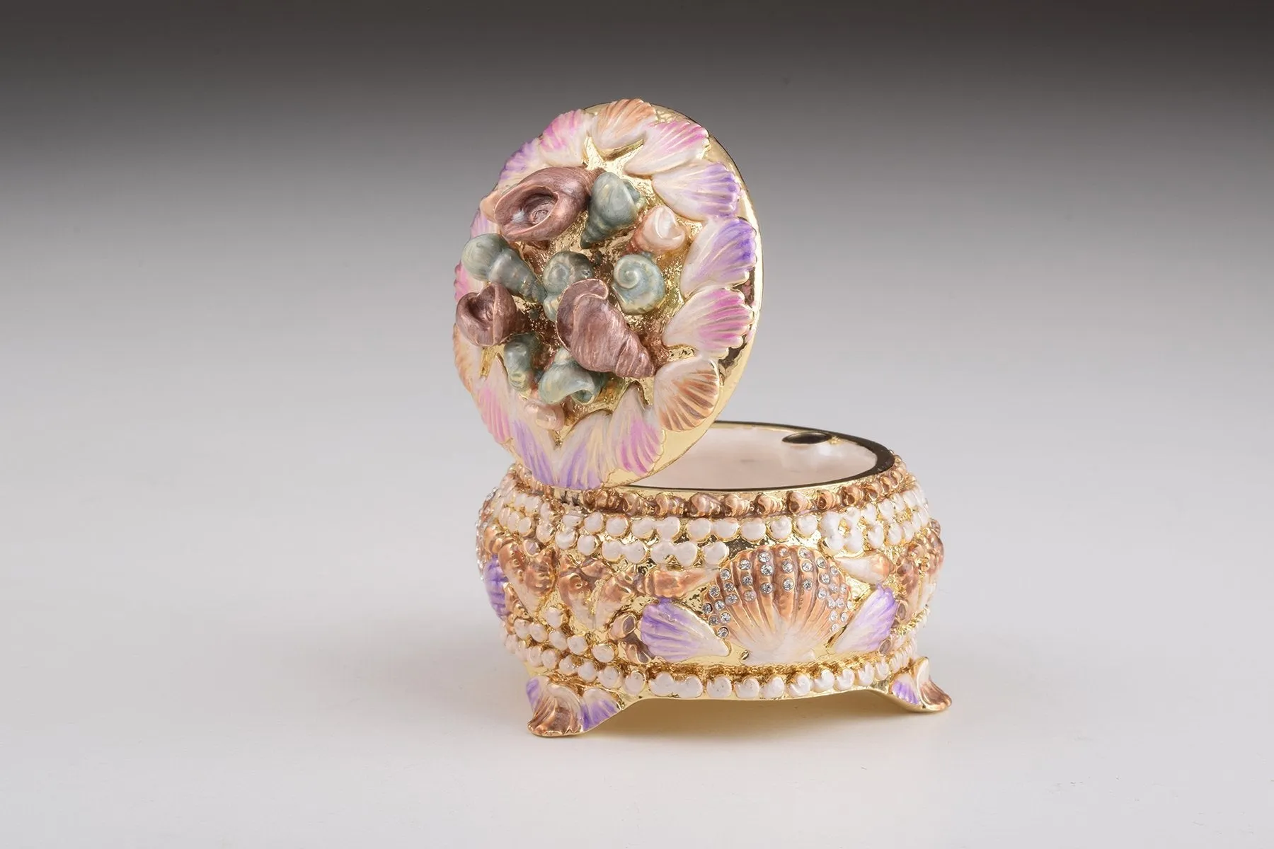 Golden Seashells Trinket Box