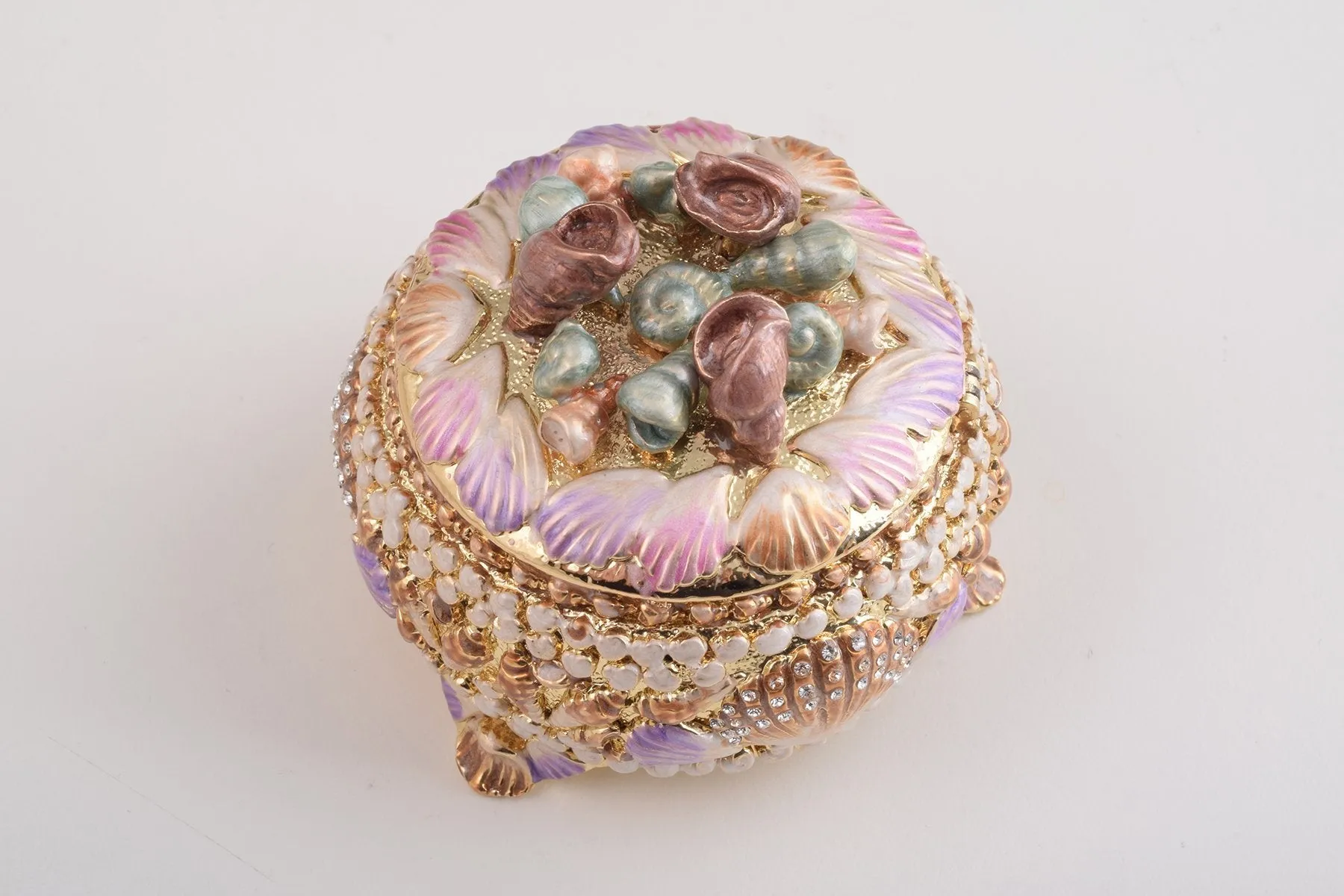 Golden Seashells Trinket Box
