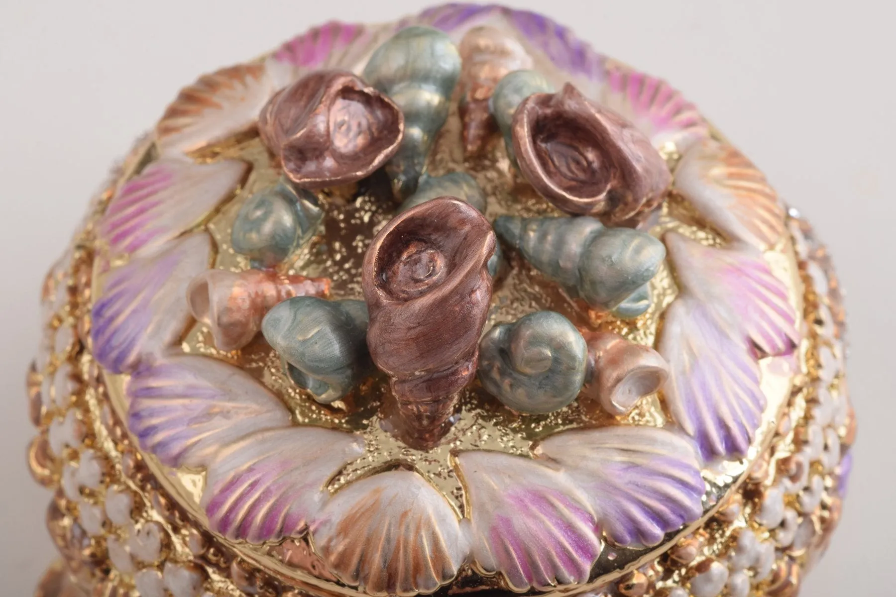 Golden Seashells Trinket Box