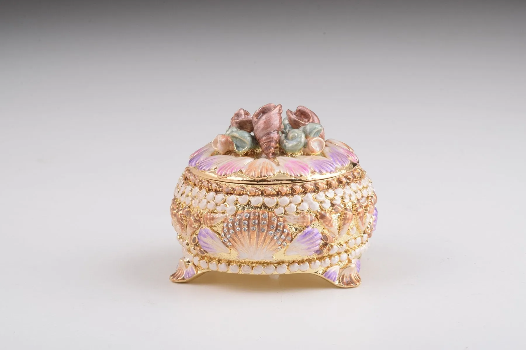 Golden Seashells Trinket Box