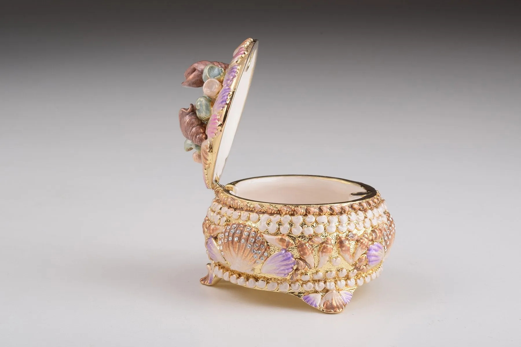 Golden Seashells Trinket Box