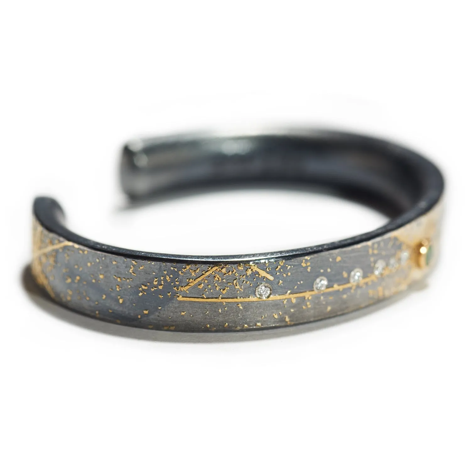 Green Diamond Cuff Bracelet