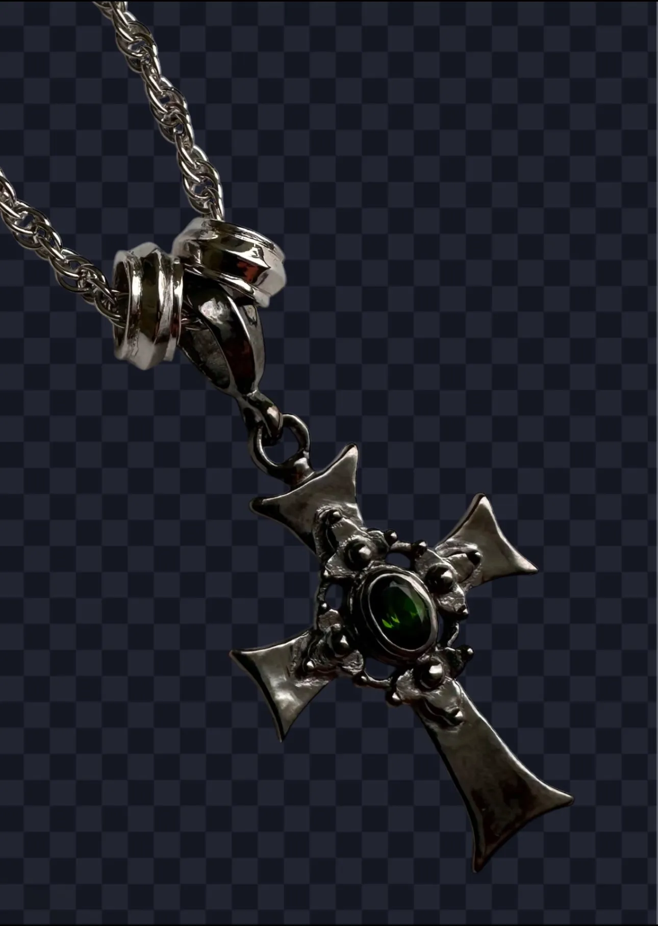 Green Turmaline Ornament Cross