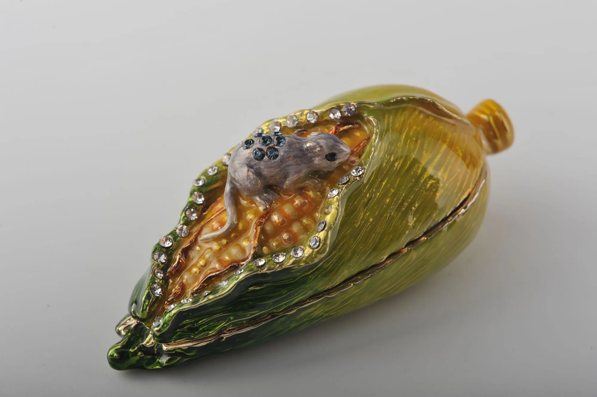 Grey Mouse on Corncob