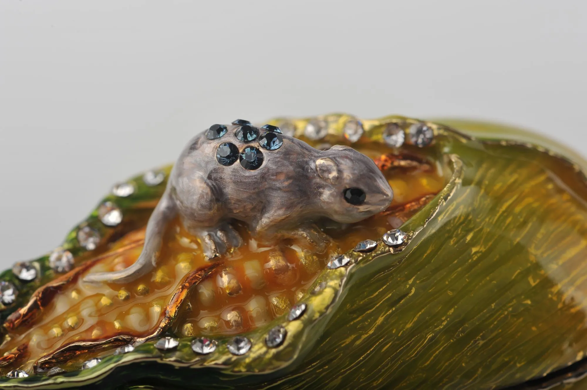 Grey Mouse on Corncob