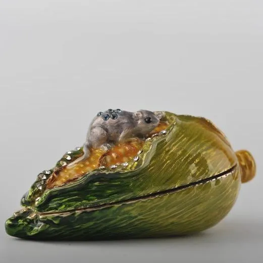 Grey Mouse on Corncob
