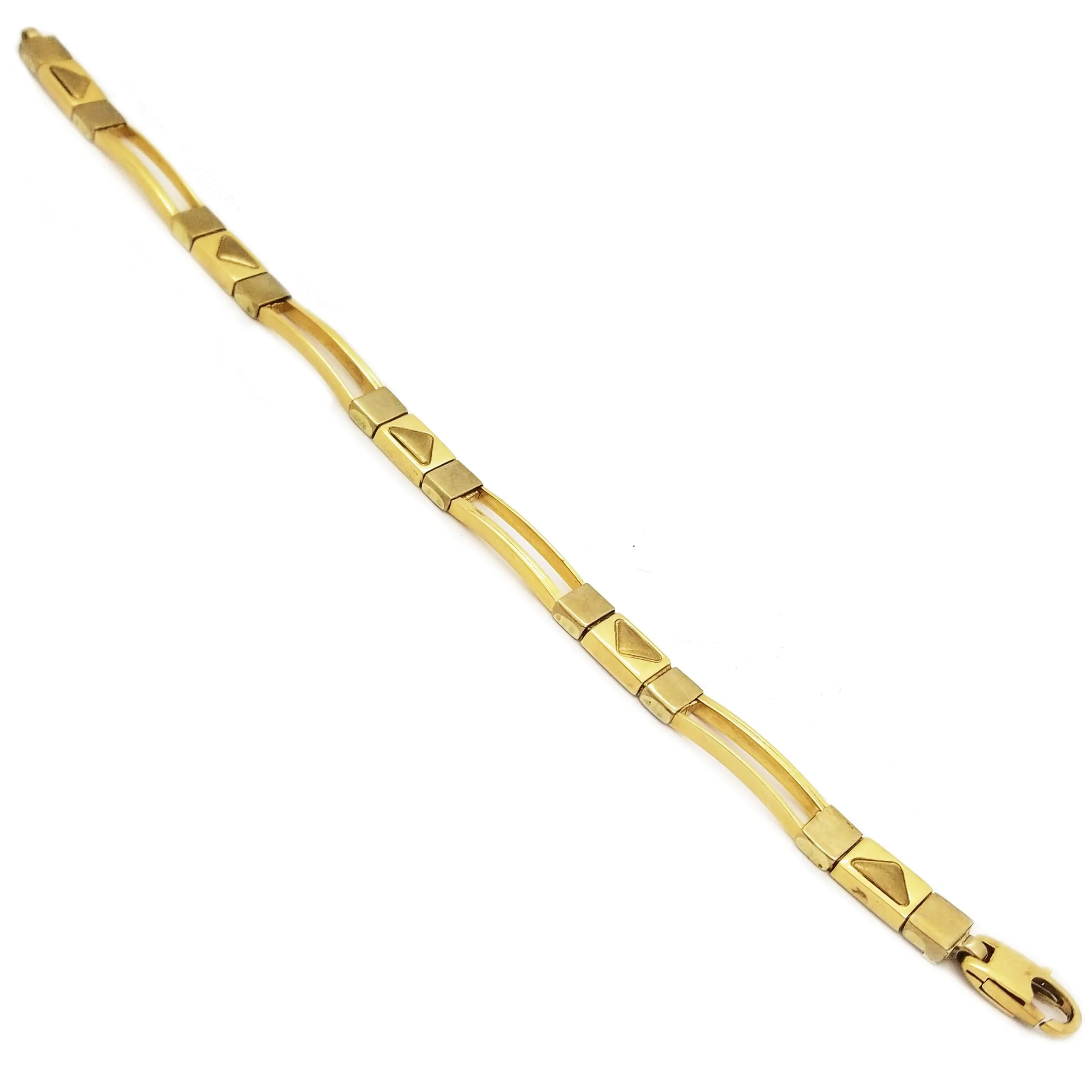 Hollowed Triangular Design Yellow Gold Bracelet (14K)