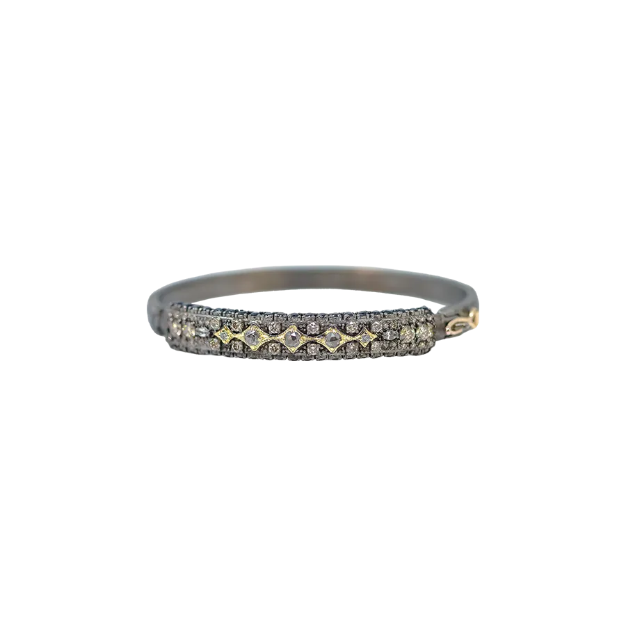 HUGGIE BRACELET WITH GREY DIAMONDS AND CRIVELLI DETAILS