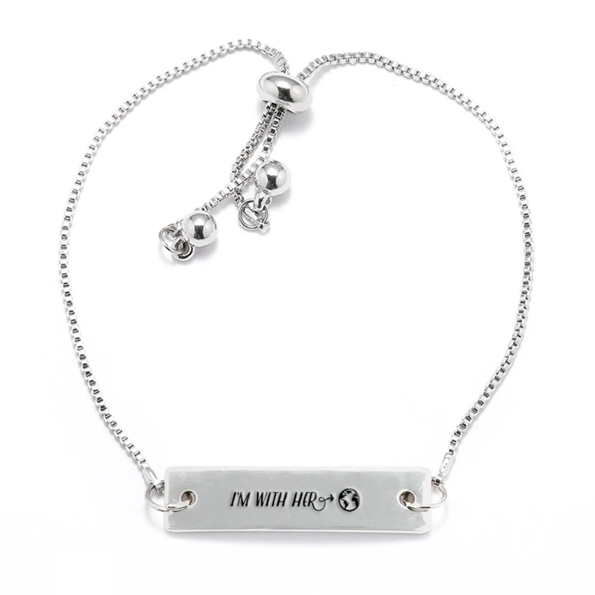 I'm with Mother Nature Silver Bar Adjustable Bracelet