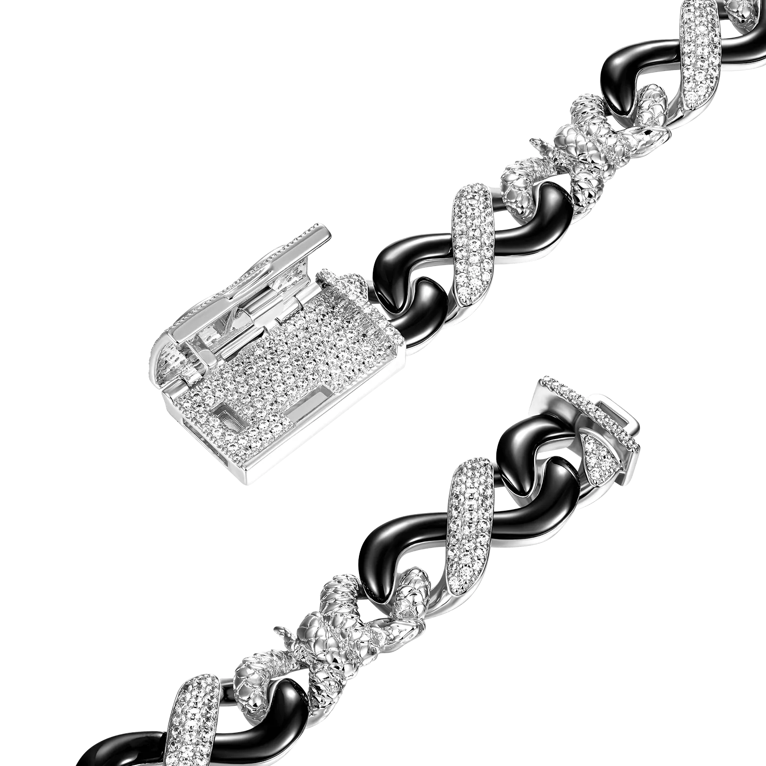 Infinity Two-tone Snake Shape Bracelet -  12mm