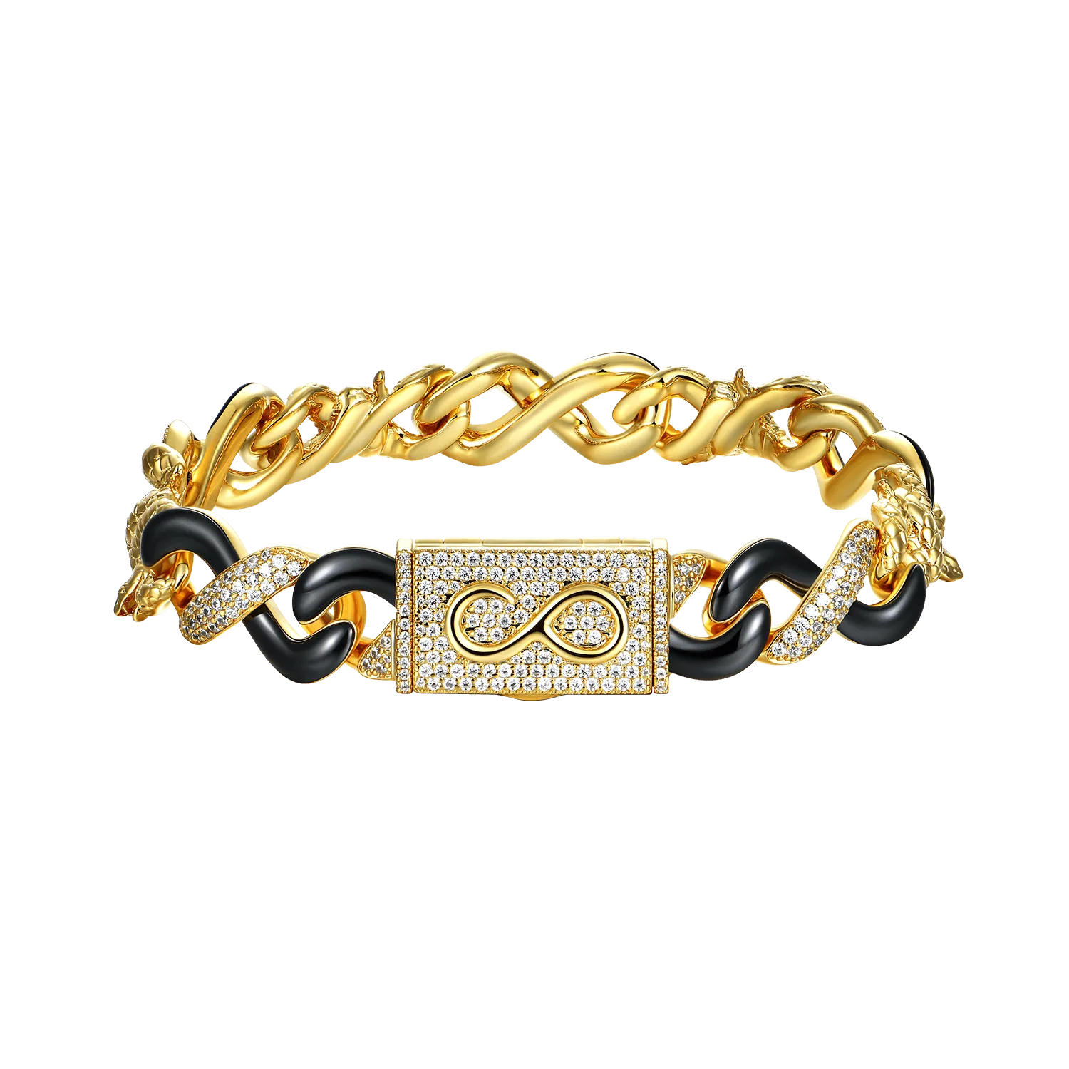 Infinity Two-tone Snake Shape Bracelet -  12mm