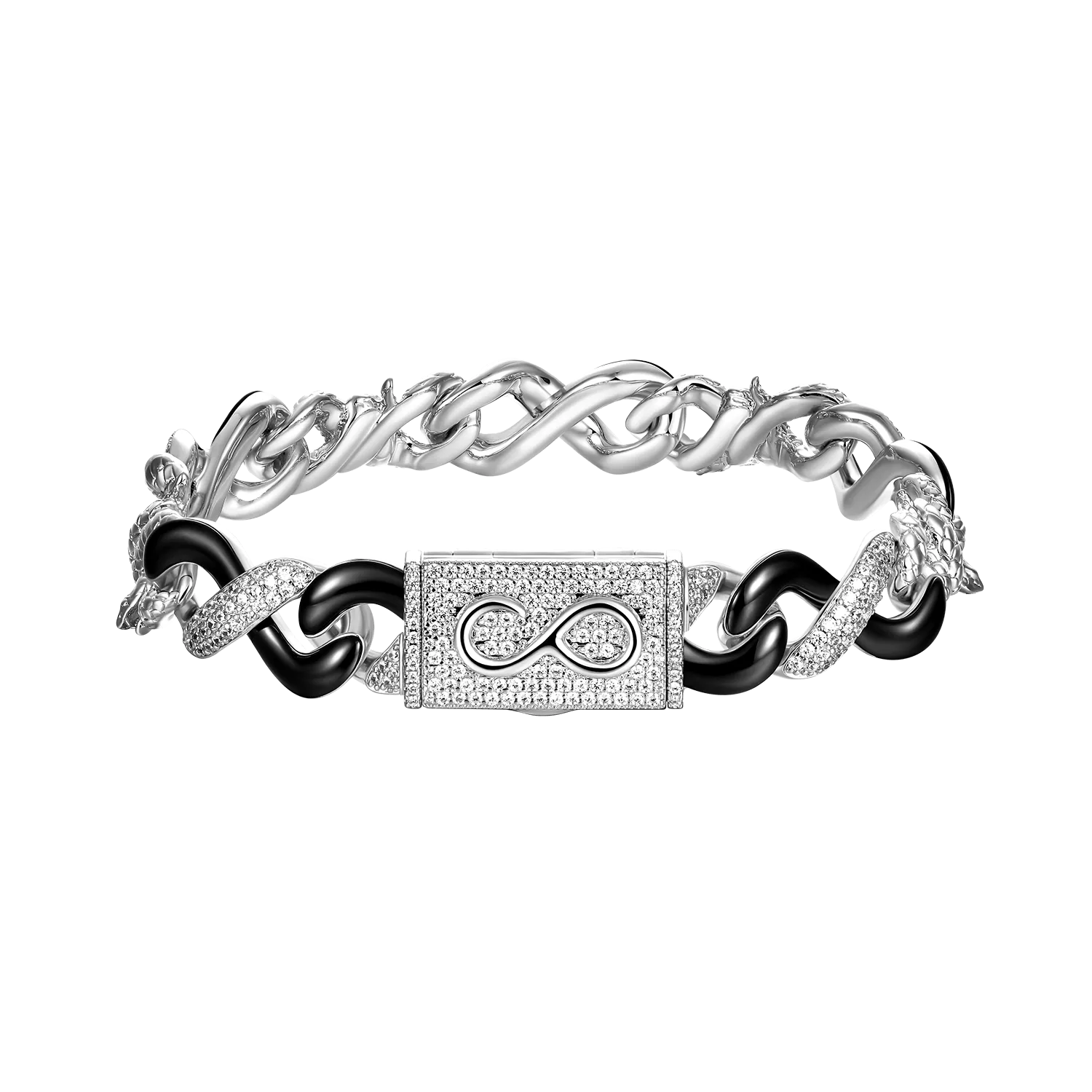 Infinity Two-tone Snake Shape Bracelet -  12mm